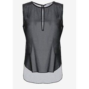 Sheer black Suncoo top with leopard print S